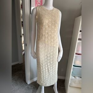 Vero Moda Cream Textured Maxi Dress